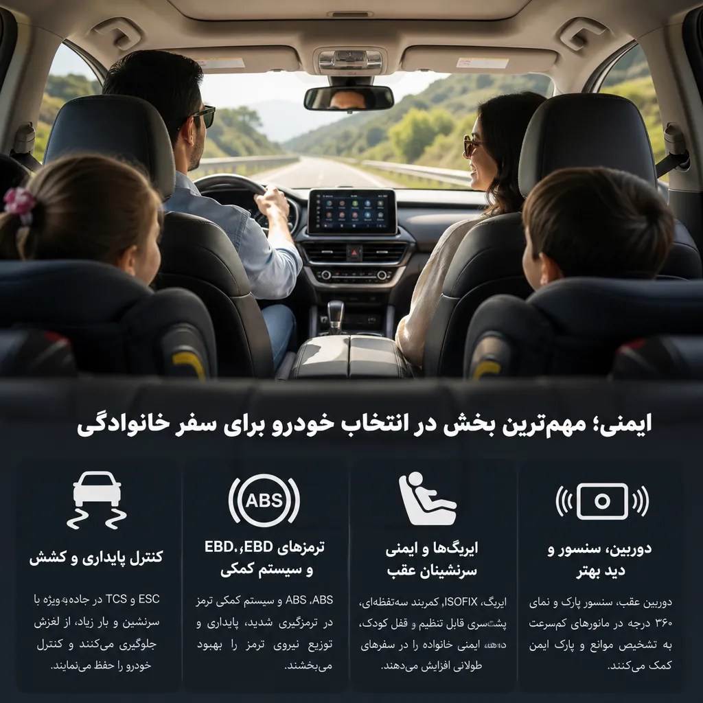 ایمنی؛ مهمترین بخش در انتخاب خودرو برای سفر خانوادگی