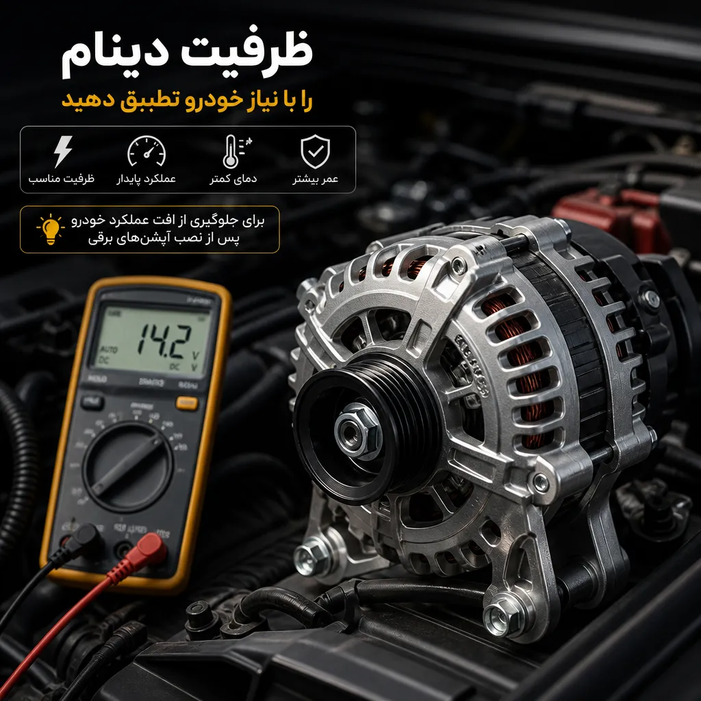 ظرفیت دینام را با نیاز خودرو تطبیق دهید