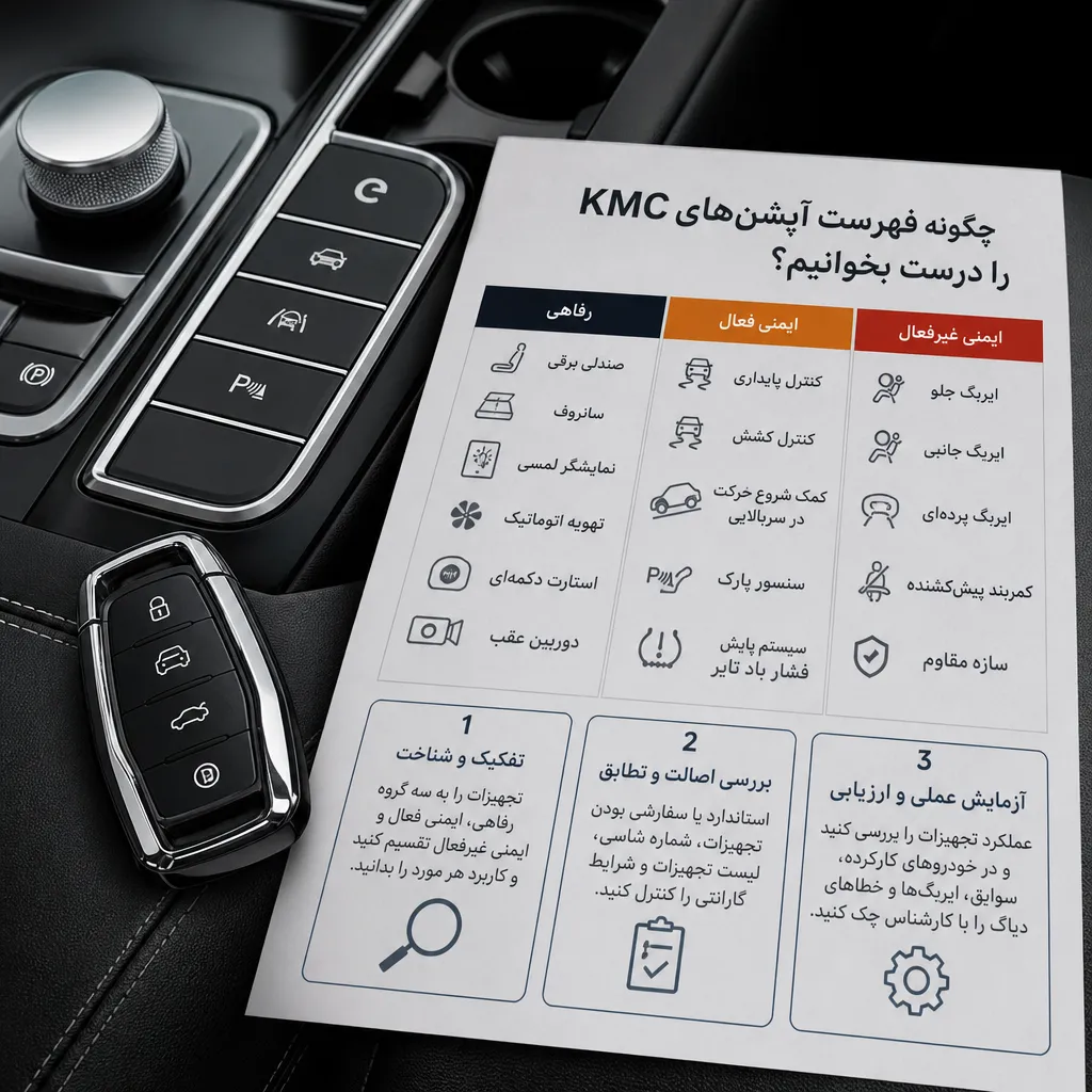 چگونه فهرست آپشنهای KMC را درست بخوانیم؟
